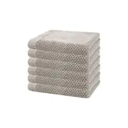 6pc Bambury Ultra soft Angove Face Washer 33x33cm Pebble Cotton Woven Home Decor