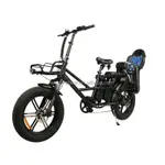 長續航力 48V 雙電池 500W 電機家庭電動胖胎貨運電動自行車帶嬰兒座椅