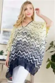 Women's Fashion Geometric Pattern Print Poncho
