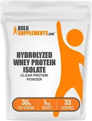 BulkSupplements Hydrolyzed Whey Protein Isolate Powder - 30g Per Serving