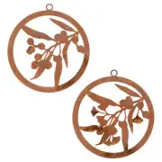 Gum Tree Branch Round Rust Corten Steel Metal Wall Art 28 cm