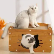 Cat Scratcher Cardboard House, Kitten Scratching Pad Lounger Bed, Kitty Small...