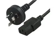 Hypertec AU Power Cable 2m - Male Wall 240v PC to Power Socket 3pin to IEC 320-C13 for Notebook AC Adapter Black AU Certified OEM Pack