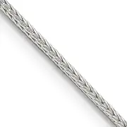 16 Inch Sterling Silver 1.25mm Diamond-Cut Round Franco Chain
