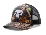 MARVEL Punisher Truckers Hat Strapback BIOWORLD CAMO Mesh Back NWT