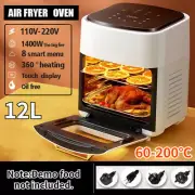 12L Air Fryer Large Capacity Electric Kitchen Convection Oven Without Oil 1400W