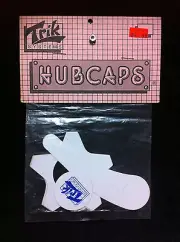 White TRIK SYSTEMS HUBCAPS Decal Sticker Set Old School BMX Skyway Tuff Wheel