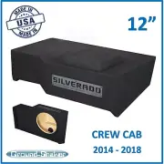 Chevy Silverado Crew-Cab 2014-2018 12" Single Sub Box 12" Subwoofer Enclosure
