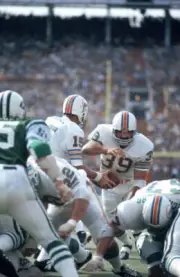 Miami Dolphins Larry Csonka in action vs New York Jets at Or - 1972 Old Photo 4