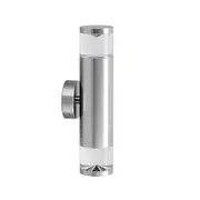 PHARE 12V MR16 Exterior Up/Down Wall Pillar Light Titanium IP65 - PHARE02M