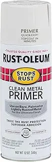 [Rust-Oleum] 7780830 Stops Rust Spray Paint, 12-Ounce, Flat White Clean Metal Primer