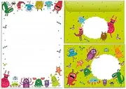 Letter Pad with Envelope for Kids Funny Monster Stationery Set (A5 Pad with 25 Sheets + 15 Envelopes)