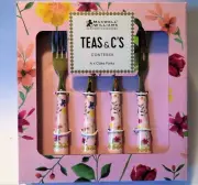 PINK MAXWELL & WILLIAMS TEAS & C’S CONTESSA CAKE FORKS –SET OF 4 NEW IN GIFT BOX