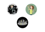 RICK & MORTY COMBO, Heel Bite, Spaceship & Head Bite Combo Pack 3 x Buttons