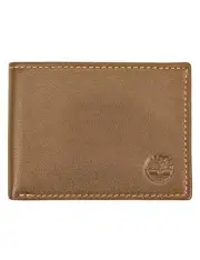 Men's Leather Passcase Trifold Wallet Hybrid, Tan, Size