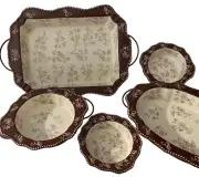 8 pc. Temptations Floral Lace Chocolate Bake Serve Set NIB