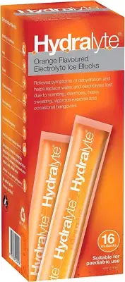 Electrolyte Ice Blocks Orange Flavoured 16 Packs