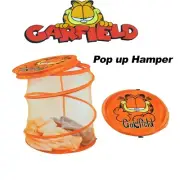 Garfield Pop Up Foldable Laundry Basket Hamper Storage Orange Mesh