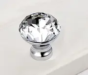 Crystal Drawer Knobs,Dresser Knobs,4 PCS Crystal Glass Knobs Handle Zinc Alloy Drawer Knobs Glass Door Handle Knobs for Cabinet Furniture Kitchen Home Decorating 30mm (Color : OneColor) OneColor