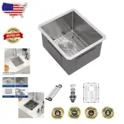 15" x 17" Undermount Kitchen Sink - Stainless Steel Bar Sink, Deep Bowl