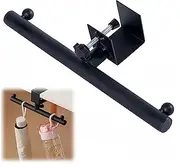 Ai-OUMLEEF Adjustable Desk Hanger Hook, Under-Table Bag Holder Clamp, Horizontal No-Drilling Hook Clip for Counter, Tabletop Hooks to Reduce Clutter (Black)