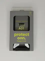 Rugged Phone Case for Samsung Galaxy A01 by Onn in Black NEW