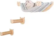 MIUZMORE Cat Furniture Wall Perch With 2 Steps and 2 Fabrics for Hammock - Bed Mounted Shelves and Perches for Climbing