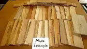 BOX OF MAPLE SCRAP OF KILN DRIED THIN LUMBER