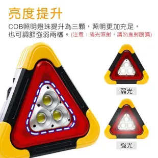 【OMyCar】新一代 加大款 超亮太陽能LED三角警示燈-附USB充電線(緊急照明 車用燈 故障標誌 地震必備)