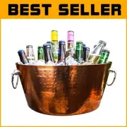 Versatile Rose Gold Drink Cooler - Insulated Ice Bucket for Home & Events