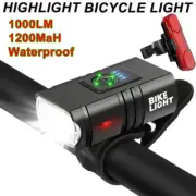 LED Rechargeable Bike Light Set Waterproof Headlight Front Rear Bicycle Lights