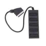 21Pin Scart 5 Way Splitter 21p Scart Male to 5 Female Adapter Connector 58683