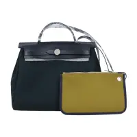 在飛比找momo購物網優惠-【Hermes 愛馬仕】Herbag 31cm 帆布兩用包(