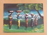 Original African Art Painting by Frederick Ndabaramiye 11 3/4" X 15 3/4" #002