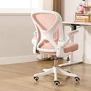 Kids Desk Chair with Wheels for Kids Kids Computer Desk Chair Adjustable Height and Depth Kids Study Chair 360° Swivel Chair for Boys and Girls (Color : Pink)