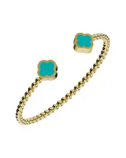 Gabi Rielle 14K Over Silver Turquiose Cuff Bracelet