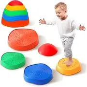 Kirumie Step Stones for Kids 5 Pack Non Slip Plastic Skill Coordination Toys for Kids Sensory Toys for Toddlers Indoor Outdoor