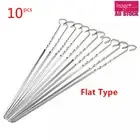 10pcs Metal Swirl Flat 38cm Skewer Barbeque BBQ Party KD13019