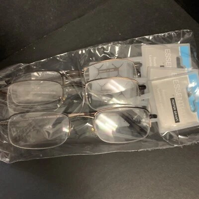 3 Pair Foster Grant Reading Glasses +2.00 Harrison Gunmetal
