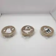 Round Wooden Beer Bottle Opener 3 Pack A Bear Panda And Whale Brand New ********