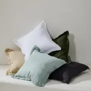 Pure European Linen Cushion Charcoal Size 50X50cm by MyHouse