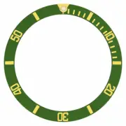 BEZEL INSERT FOR 40MM INVICTA 8929OB PRO DIVER AUTOMATIC WATCH GREEN GOLD FONT