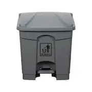 Cleanlink 30L Rubbish Bin Garbage Waste Trash Can w/ Foot Pedal Lid Cover Grey