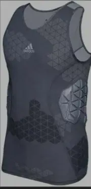 Adidas Techfit Ironskin Mens 3 Pad Football Gray Tank size Large