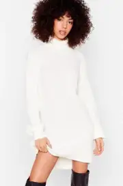 Nasty Gal On A Roll Knitted Turtleneck Sweater Dress Size M RRP £35