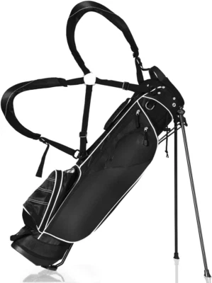 Black Golf Stand Bag Club W/4 Way Divider Cart Bag Travel Bag Light Weight Execu