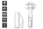 2-in-1 Portable USB Mini Fan and Power Bank (White)