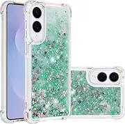 Compatible with Galaxy S25 Edge Case, Liquid Flowing Case Anti Fall Proof Soft TPU Bumper Cover for Galaxy S25 Edge, Green Love