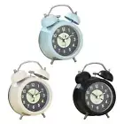 Metal Double Bell Analog Alarm Clock, Alarm Clock for Bedside and Desk,