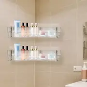 2Pcs Corner Shower Caddy Bathroom Storage Shelf Rack Basket Organiser Tidy Tray↜